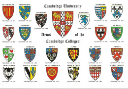 ARMS OF CAMBRIDGE COLLEGES, CAMBRIDGE, ENGLAND. UNUSED POSTCARD  Pa1 - Cambridge