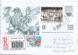 R Envelope Slovakia With CHP 3 Pigeongram Nitrafila Stamp Exhibition And Hockey 2003 - Hockey (Ice)