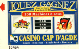 CARTE CASINO  =  Casino CAP D'AGDE - Disposable Credit Card