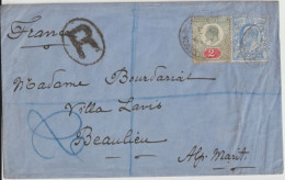 1905 - ENVELOPPE RECOMMANDEE => BEAULIEU (ALPES MARITIMES) - Storia Postale