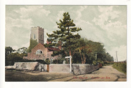 Caister-on-Sea - The Church, Roads, Signpost - Old Norfolk Postcard - Great Yarmouth