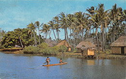 Fiji - A River And Village Scene - Publ. Caines Jannif Ltd. 7002 - Fidschi