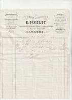 18-E.Picelet...Imprimerie & Lithographie. ...Bourges...(Cher)....1861 - Imprimerie & Papeterie