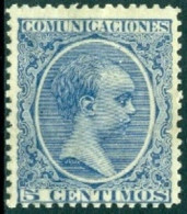 SPAIN 1889-1901 5c BLUE ALFONSO XIII* - Unused Stamps