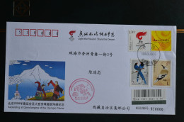 China Beijing 2008 Registered Cover Olympic Games SP Cancel The Torch Ascending Qomolangma Everest Jeux Olympiques - Estate 2008: Pechino