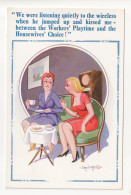 Donald McGill - Women Gossiping, Radio - C1950's New Comics Postcard #1795 - Mc Gill, Donald