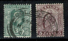 Ceylon 1903 Yv. 144, SG 266, 1906 Yv. 167, SG 289  Used (2 Scans) - Ceylon (...-1947)