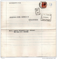 1961 LETTERA RACCOMANDATA CON ANNULLO BOLOGNA - 1961-70: Marcofilia