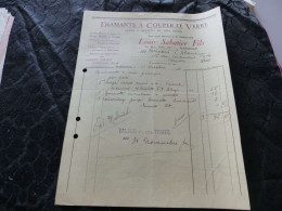 F-230 , Facture, Diamants à Couper Le Verre, LOUIS SABATIER Et Fils, Rue D'Aix, Marseille, 1930 - Ambachten