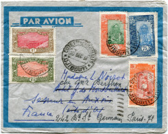 COTE FRANCAISE DES SOMALIS LETTRE PAR AVION DEPART DJIBOUTI 20 DEC 37 POUR LA FRANCE - Lettres & Documents