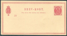 1871 Denmark 4sk Red Brev-Kort Stationery Postcard - Interi Postali