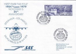 Sweden SAS 'First Over The Pole' STOCKHOLM - LOS ANGELES 1979 Cover Brief Lettre Göta-Kanal Ship 'Juno' (Cz. Slania) - Covers & Documents