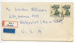 Czechoslovakia 1969 Registered Airmail Cover; Brno To Watervliet, New York; 2k. Brno, Pair Stamps - Storia Postale