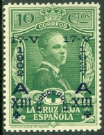 SPAIN 1927 OVERPRINTS, 10c GREEN PRINCE OF ASTURIAS** - Unused Stamps