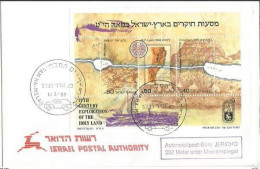 Israel Exploration Holy Land In 19th Century S/Sheet PMK  Automobilpost Buro Jericho 10mar1988 - Cartas & Documentos