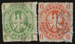 Preussen   .   Michel .  14/15    .    O  .   1861     .    Gestempelt - Used