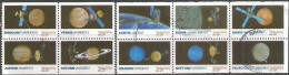 USA 1991 Space Exploration Cpl10v Set In #2 Blocks From Booklet Of 4+6pcs In VFU Condition REALLY USED - Usados