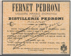 Fernet Pedroni Liquore Amaro Stomatico Delle Distillerie Pedroni - Alcools & Spiritueux