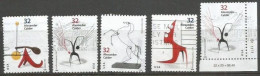 USA 1998 Alexander Calder SC.#3198/3202 - Cpl  5v Set GOOD USED Incl. #3202 With Sheet Corner + Plate Number - Usados