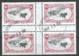 USA 1998 Trans Mississippi Centennial - Western Cattle In Storm $.1 -  SC.3210a Gutter Block4 In VFU Condition - Usados