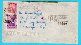 BRAZIL Registered Air Cover 1941 To Brooklyn, New York (cellotape Traces At Top) - Storia Postale