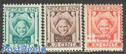 Netherlands 1924 Child Welfare 3v, Unused (hinged), Religion - Angels - Nuovi