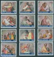 Vatican 1991 Sixtin Chapell 12v, Mint NH, Art - Michelangelo - Paintings - Unused Stamps