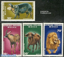 Benin 1976 Mammals 4v, Mint NH, Nature - Animals (others & Mixed) - Cat Family - Hippopotamus - Neufs