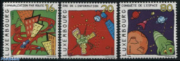 Luxemburg 1999 Cartoons, To The Future 3v, Mint NH, Transport - Space Exploration - Art - Comics (except Disney) - Sci.. - Unused Stamps
