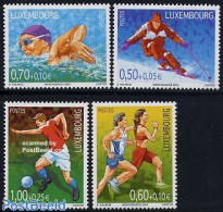 Luxemburg 2004 Welfare, Sports 4v, Mint NH, Sport - Football - Skiing - Sport (other And Mixed) - Swimming - Nuevos