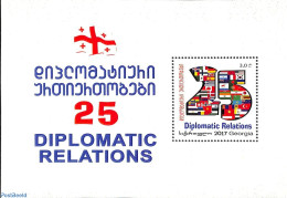 Georgia 2018 25 Years Diplomatic Relations S/s, Mint NH, History - Flags - Georgia