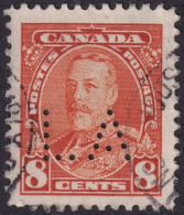 Canada 1935 Sc 222  Used "LA" (Ontario Govt) Perfin - Perforadas