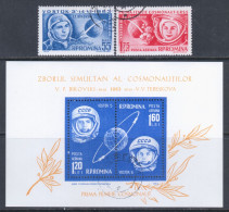Romania 1963 Mi# 2171-2172, Block 54 Used - Space Flights Of Valeri Bykovski And Valentina Tereshkova - Europe