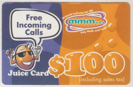 ZIMBABWE - Mmm... Juice Card 100, Z$100, Exp.date  14/02/2003, Used - Zimbabwe