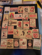 25 Old Matchbox Labels Belgium - Luciferdozen - Etiketten