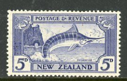 New Zealand 1935 "Swordfish"  MH - Unused Stamps