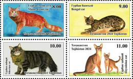 Tajikistan 2024 . Cats.  4v. - Tadschikistan