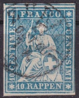 Strubel 23G, 10 Rp.blau  ZÜRICH        1860 - Used Stamps