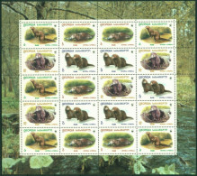 Georgien 1999 WWF Tiere Nerz 308/11 ZD-Bogen Postfrisch (SG30273) - Georgia