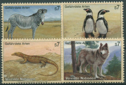 UNO Wien 1993 Gefährdete Tiere Zebra Pinguin Waran Wolf 143/46 Postfrisch - Ungebraucht