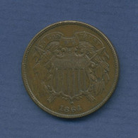 USA 2 Cents Shield 1864, KM 94 Sehr Schön (m3346) - 2, 3 & 20 Cents
