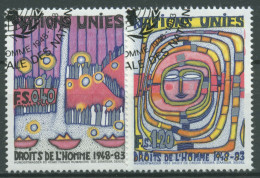 UNO Genf 1983 Erklärung Der Menschrechte Gemälde Hundertwasser 117/18 Gestempelt - Used Stamps