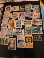 25 Old Matchbox Labels  '50's Unused - Luciferdozen - Etiketten