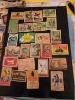 25 Old Matchbox Labels - Scatole Di Fiammiferi - Etichette