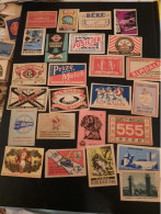 25 Old Matchbox Labels - Scatole Di Fiammiferi - Etichette