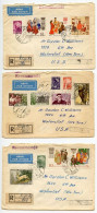 Russia / Soviet Union 1961 3 Registered Airmail Covers; Riga (Latvia) To Watervliet, New York; Mix Of Stamps - Brieven En Documenten