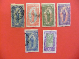 56 MOYEN CONGO 1907 - 17 / FEMME BAKALOIS 6 SELLOS / YVERT 55 + 56 + 58 +59 (*)+ 60 + 63  MH / FU - Gebruikt