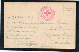 FRANCE. 1918.ARMEE D’ORIENT. «POSTO DI SOCCORSO … CIVITAVECCHIA ».(ITALIE).CROCE ROSSA ITALIANA. - Cachets Militaires A Partir De 1900 (hors Guerres)