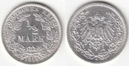1/2 Mark Kaiserreich EMPIRE 1914 A Silber Jäger 16    (31424 - 1/2 Mark