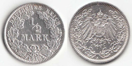 1/2 Mark Kaiserreich EMPIRE 1916 A Silber Jäger 16    (31444 - 1/2 Mark